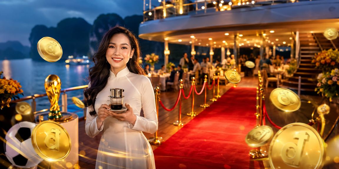 Người hâm mộ bóng đá Việt Nam thưởng thức cà phê bên vịnh Hạ Long và theo dõi kèo thể thao