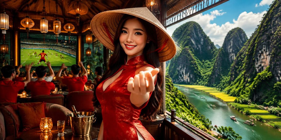 Cảnh cá cược thể thao tại Ninh Bình với hình ảnh nón lá truyền thống